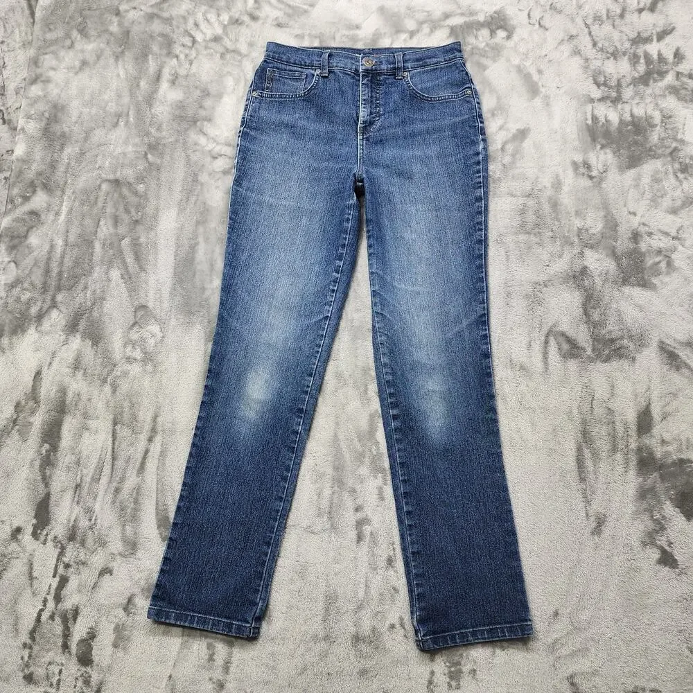 Style&Co Jeans Womens 6 Blue High Rise Straight Leg Stretch Denim Causal Classic
